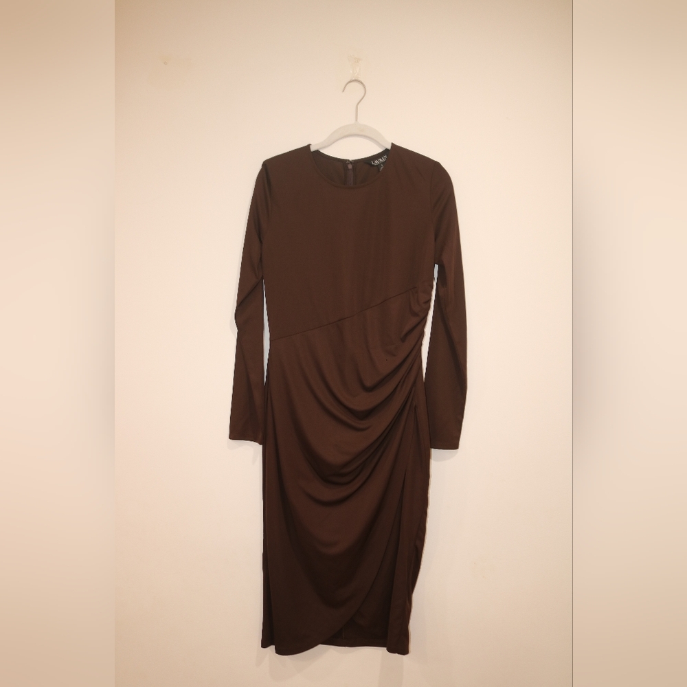 Lauren Ralph Lauren Women's Stretch Jersey Long-Sleeve Dress, Size 6 - Picture 2 of 15